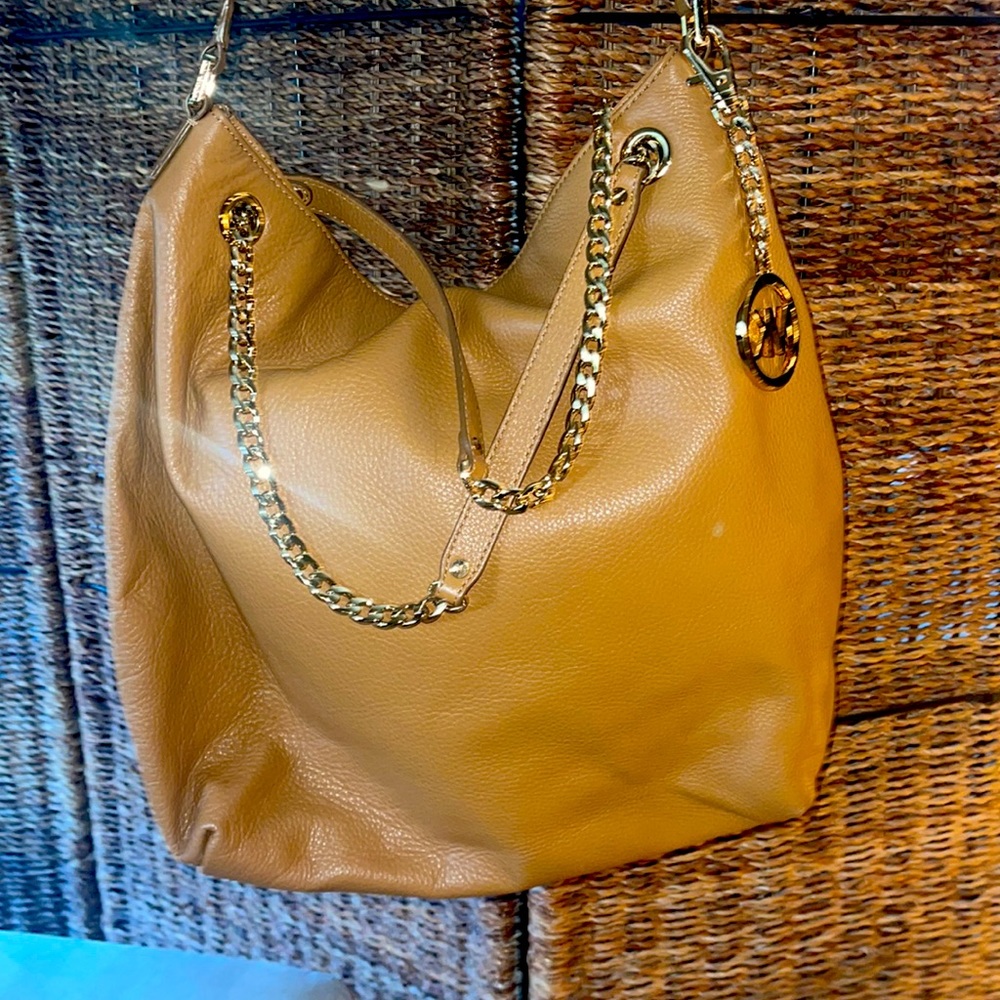 Michael Kors Brown and Gold Crossbody Bag